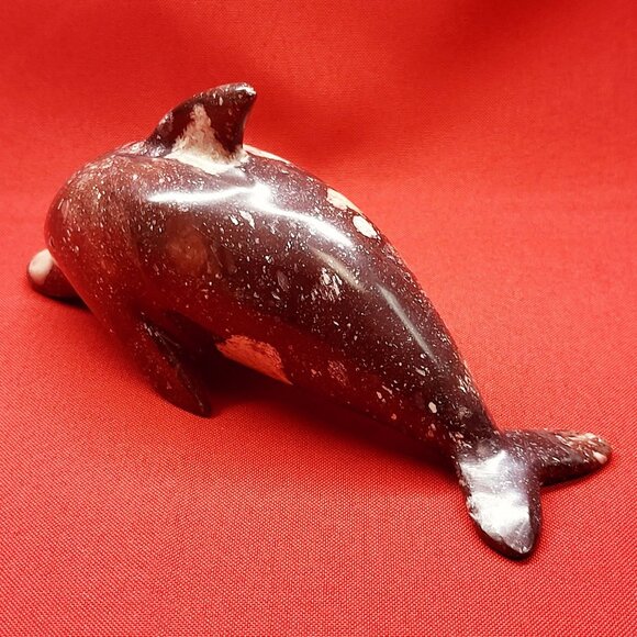 Vintage Carved Marble Stone Dolphin Figurine Paperweight Home Decor - Picture 12 of 14